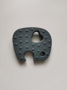 Silicone Elephant Teether - Dark grey