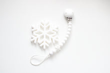 Load image into Gallery viewer, Christmas Baby Gift - White Dummy clip &amp; Snowflake
