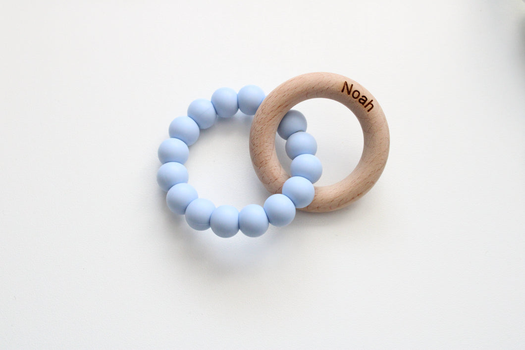 Personalised Engraved Teething Ring- More colors available