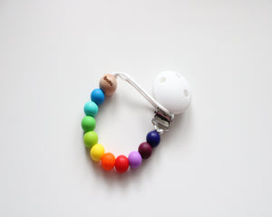 Bright rainbow dummy clip