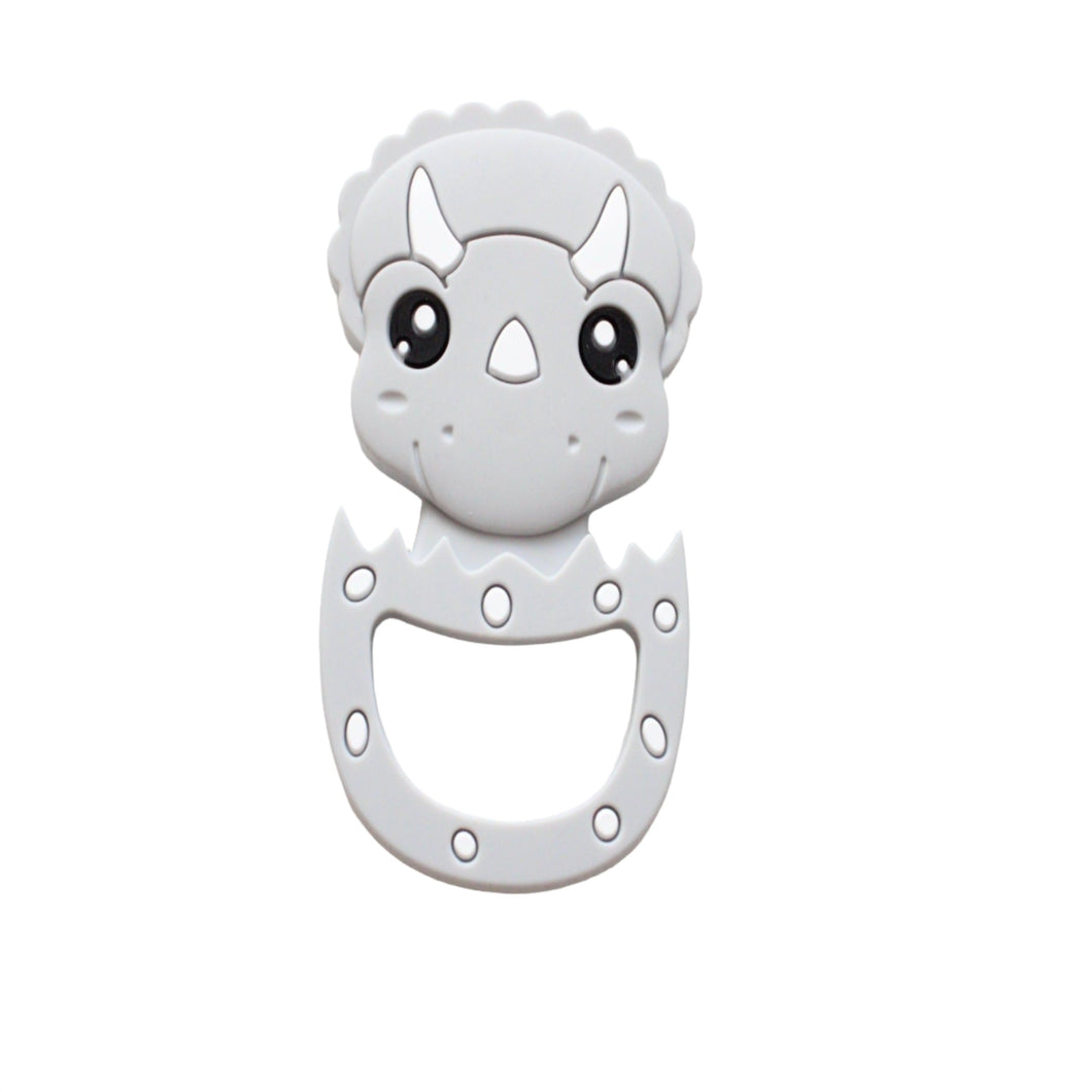 Silicone Dinosaur Teether - Grey 