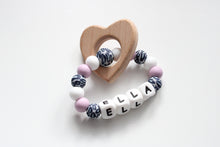 Load image into Gallery viewer, Personalised Teething Ring - Leopard Grey &amp; Lilac
