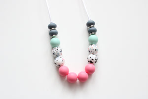 Teething necklace - Terrazzo, Mint & Pink