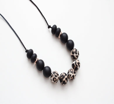 Cheetah & Black necklace