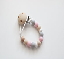 Load image into Gallery viewer, Beige, Pink &amp; Grey Dummy clip 
