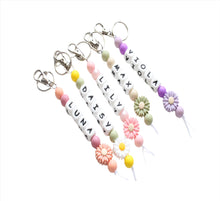 Load image into Gallery viewer, Personalised Flower Key ring
