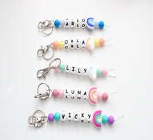 Load image into Gallery viewer, Personalised Rainbow Keyring 
