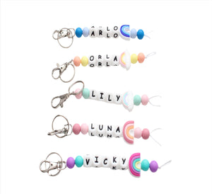 Personalised Rainbow Keyring 