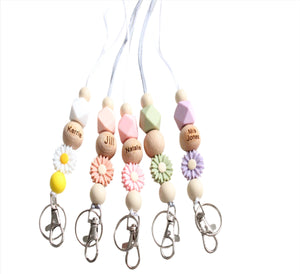 Personalised Floral Lanyard