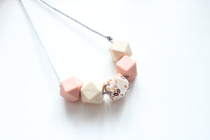 Teething necklace -  Dusky Pink