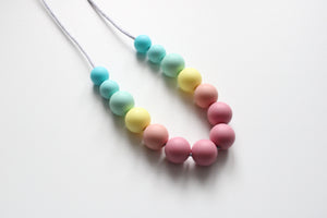 Muted Rainbow Teething Necklace