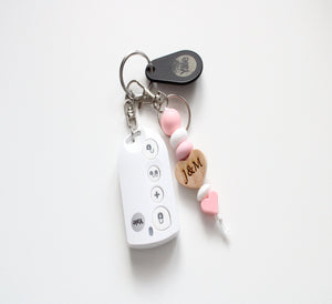 Initials Pink Love key ring