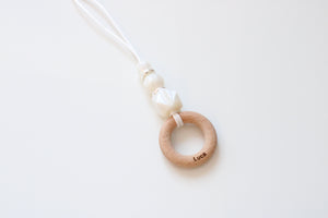 Personalised Teething Necklace - Pearl White