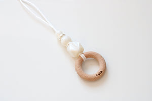 Personalised Teething Necklace - Pearl White