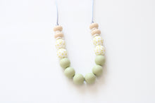 Load image into Gallery viewer, Teething necklace - Sage, Floral &amp; Beige
