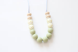 Teething necklace - Sage, Floral & Beige