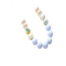 Load image into Gallery viewer, Pale Blue, Flora &amp; Beige Nursing Necklace
