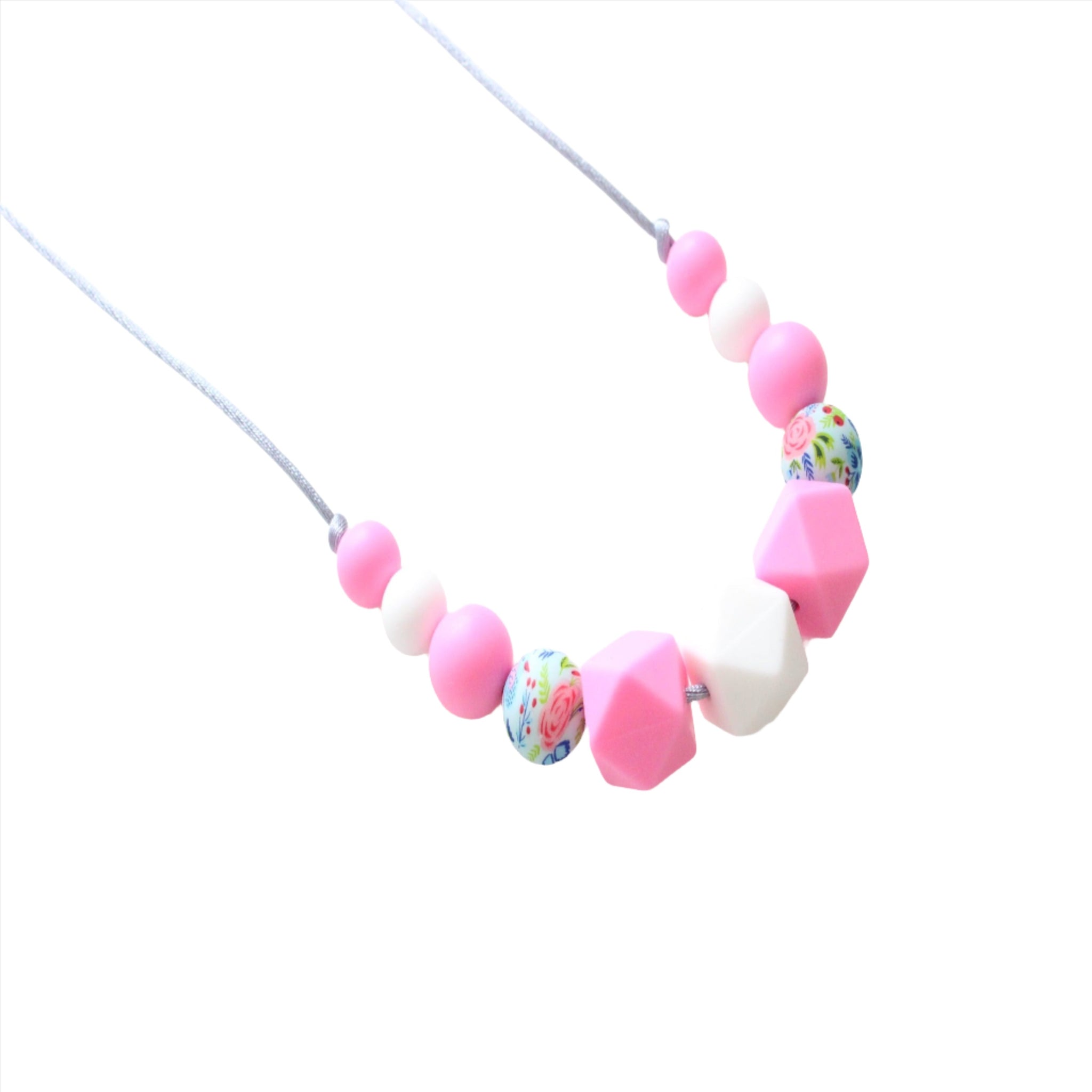 Pink sales teething necklace