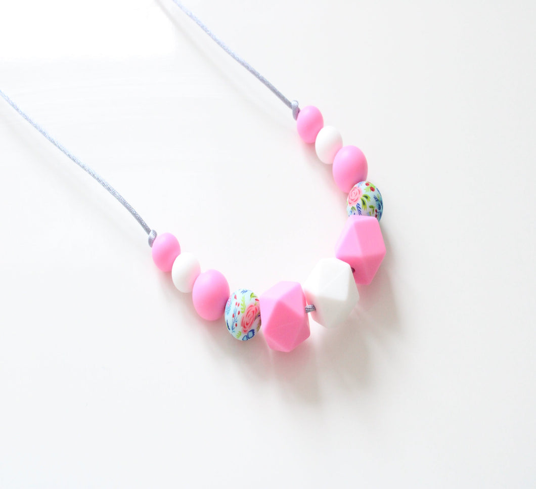 Hot Pink Teething Necklace