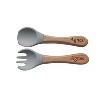 Load image into Gallery viewer, Personalised Baby Feeding Cutlery
