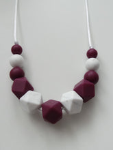 Load image into Gallery viewer, Burgundy &amp; Marble Teething necklace
