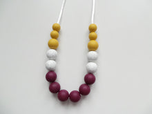Load image into Gallery viewer, Teething Necklace Granite and Burgundy
