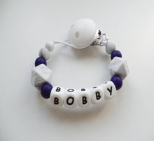 Load image into Gallery viewer, Marble &amp; Navy blue Dummy clip
