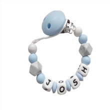 Load image into Gallery viewer, Personalised blue &amp; marble dummy clip
