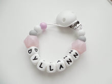 Load image into Gallery viewer, Personalised Dummy clip and Teething ring set  - More colors available
